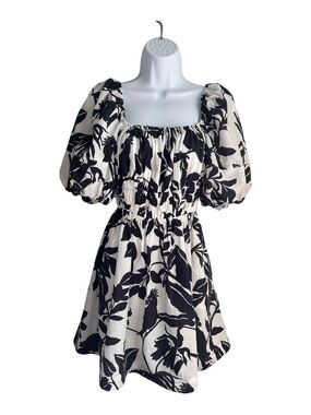 Maeve by Anthropologie Tropical Bird Print Cutout Mini Dress